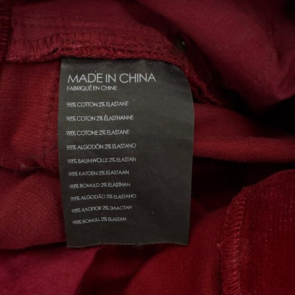 Club Monaco Red Burgundy Velvet Corduroy Pants Size 4 - Picture 7 of 7